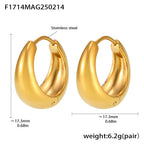 Arden Polished Stainless Steel Earrings — 18K Gold PVD — FOG-ER-0413-GD