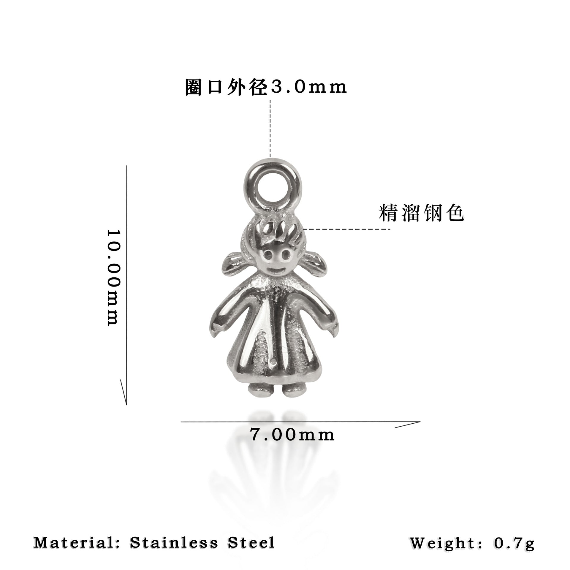 Nola Bold Stainless Steel Charm — 18K Gold PVD — FOG-CH-0250-GD